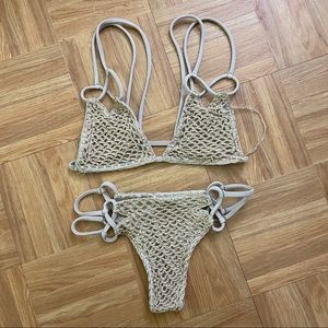 Acacia swimwear crochet bikini set xs